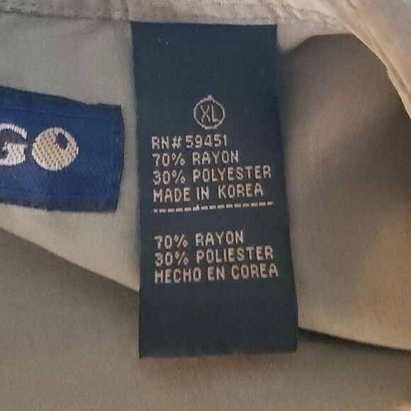 Men's dress shirt, button up,  matte green sage Very soft flowy like silk XL EUC - Picture 7 of 8